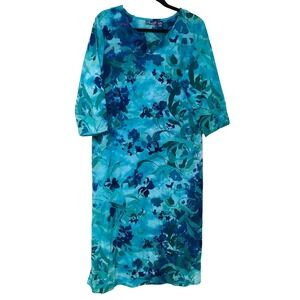 Y2K Phool Maxi Dress Watercolor Floral Forest Purple Green Women's L